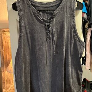 Harley-Davidson Charcoal Lace-Up Muscle Tee